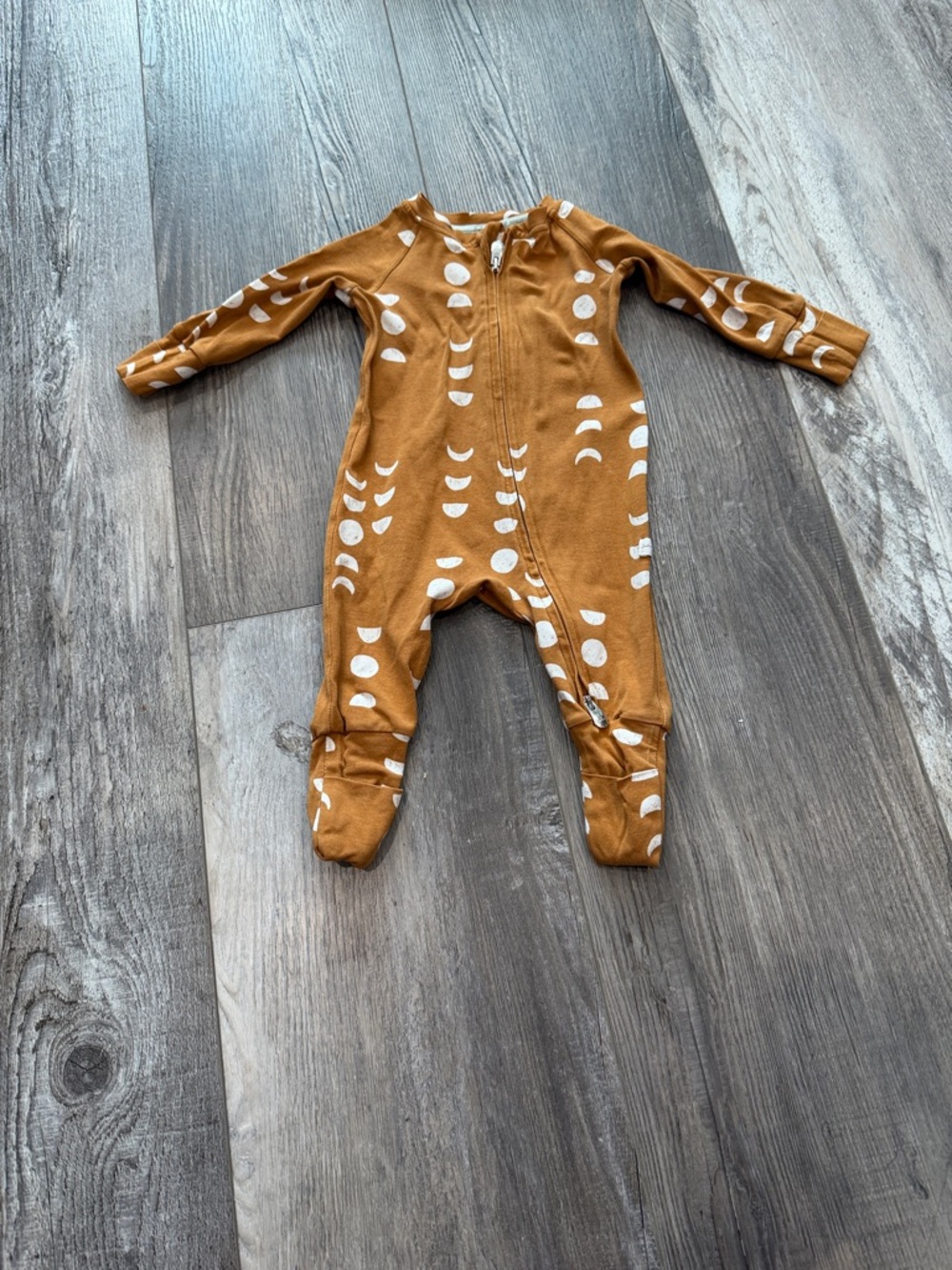 Loulou Lollipop Cozy Moonprint Footed One-Piece in Mustard